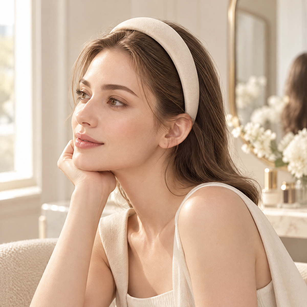 Meraldor™ Ivory Padded Headband