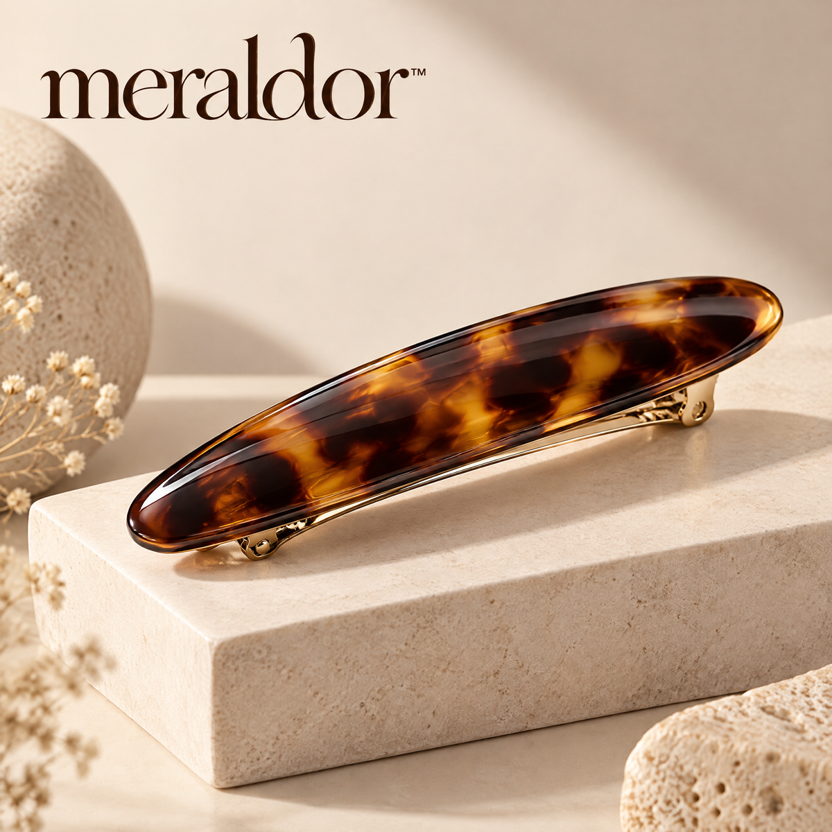 Meraldor™ Tortoiseshell Oval Barrette