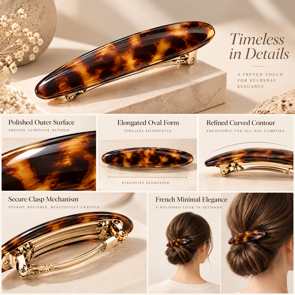Meraldor™ Tortoiseshell Oval Barrette