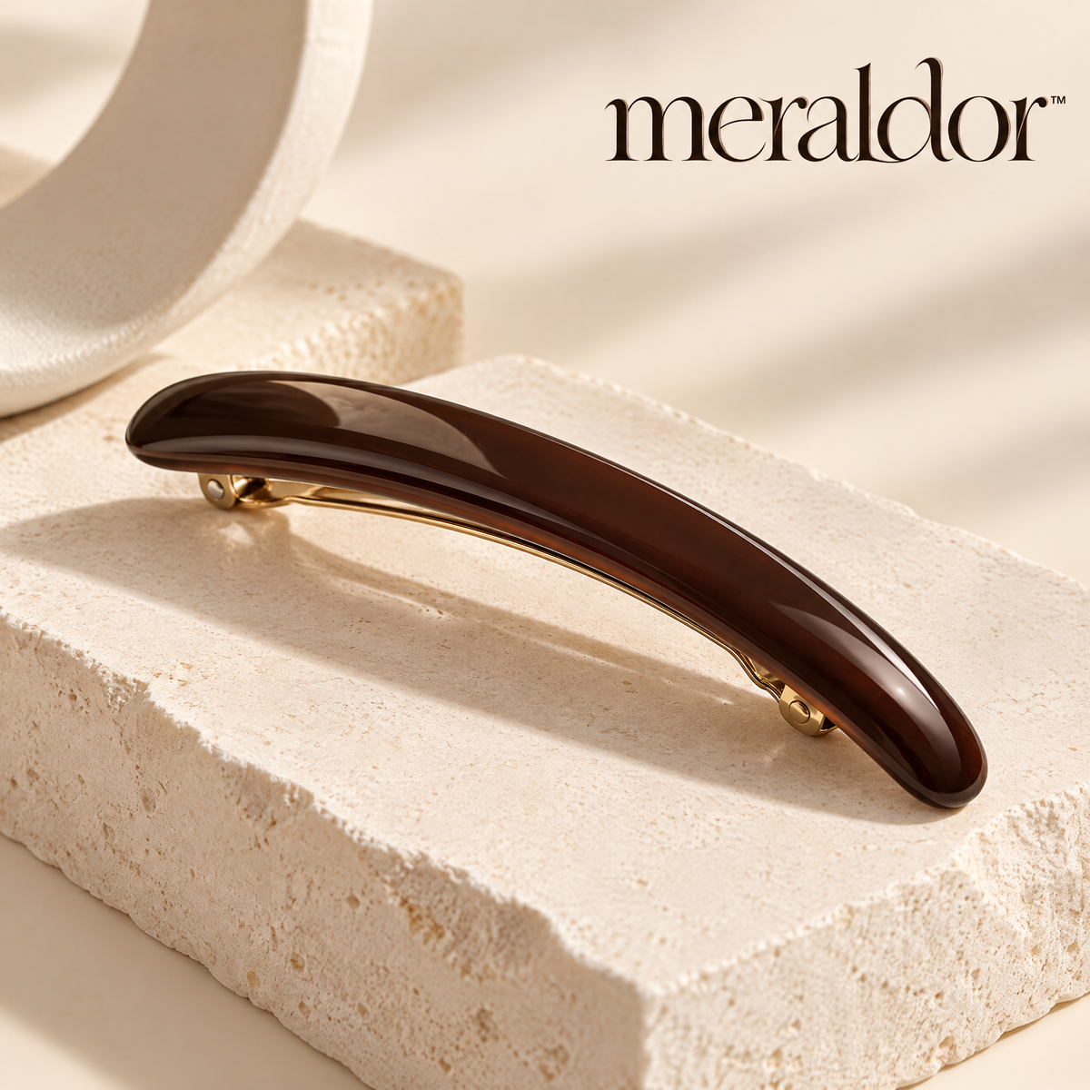 Meraldor™ Chocolate Brown Curved Barrette