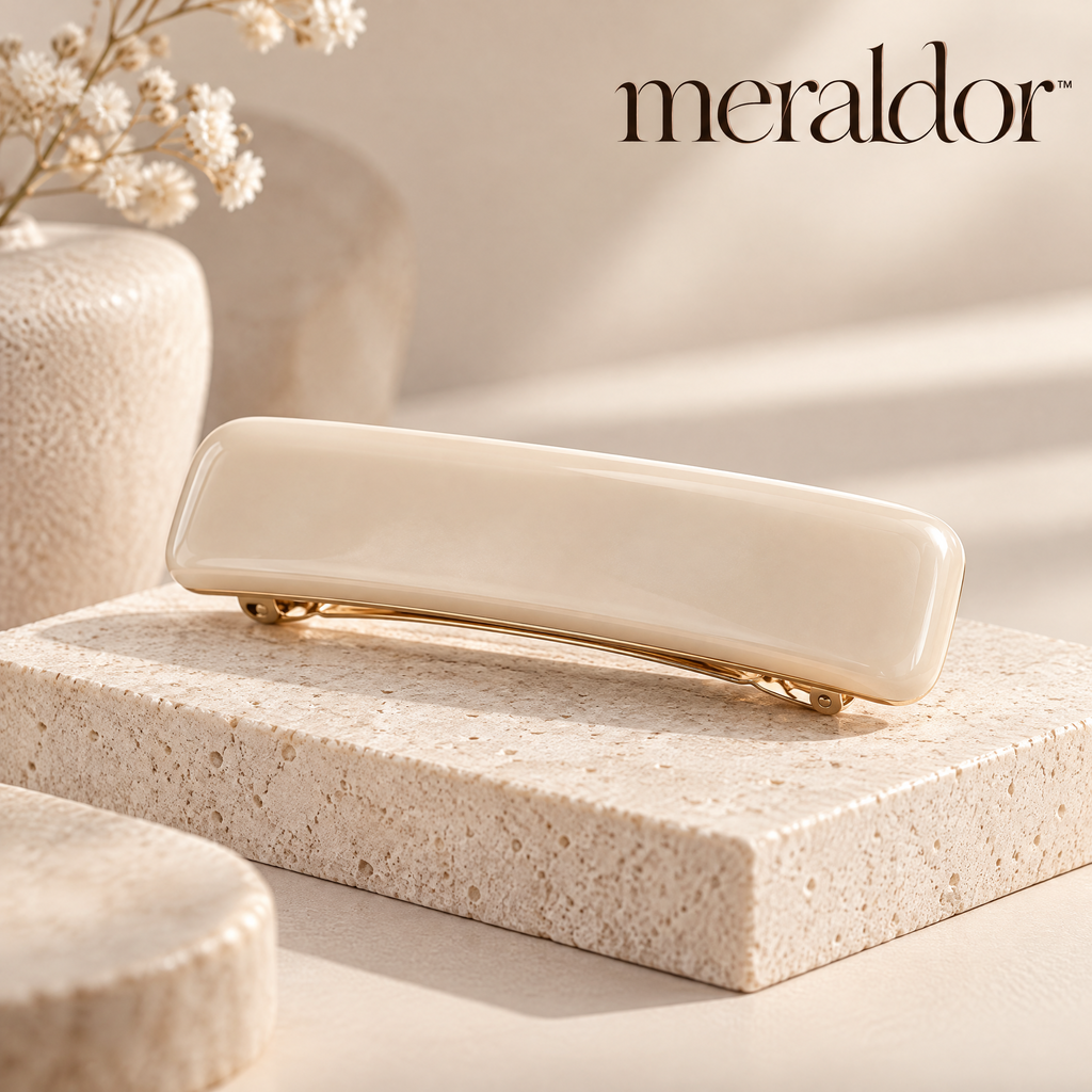 Meraldor™ Ivory Rectangular Barrette