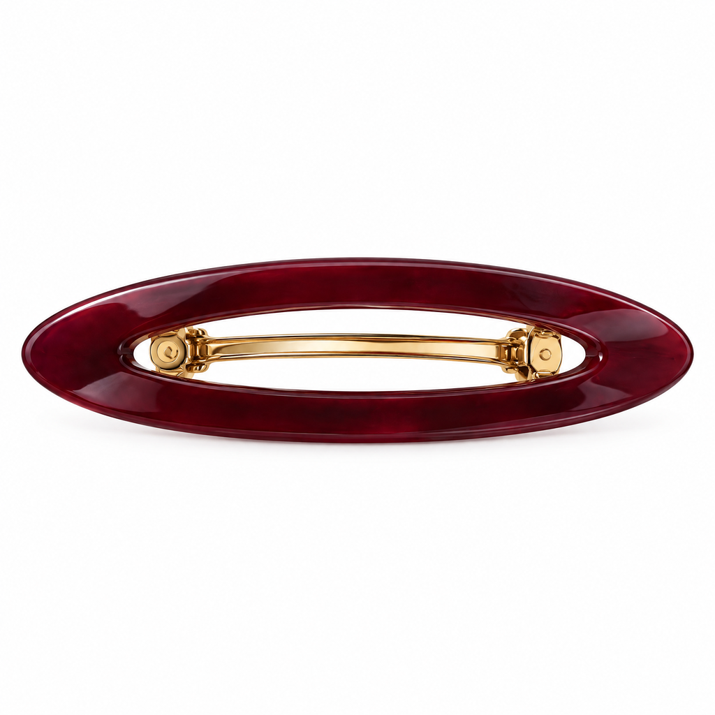Meraldor™ Burgundy Open Oval Barrette