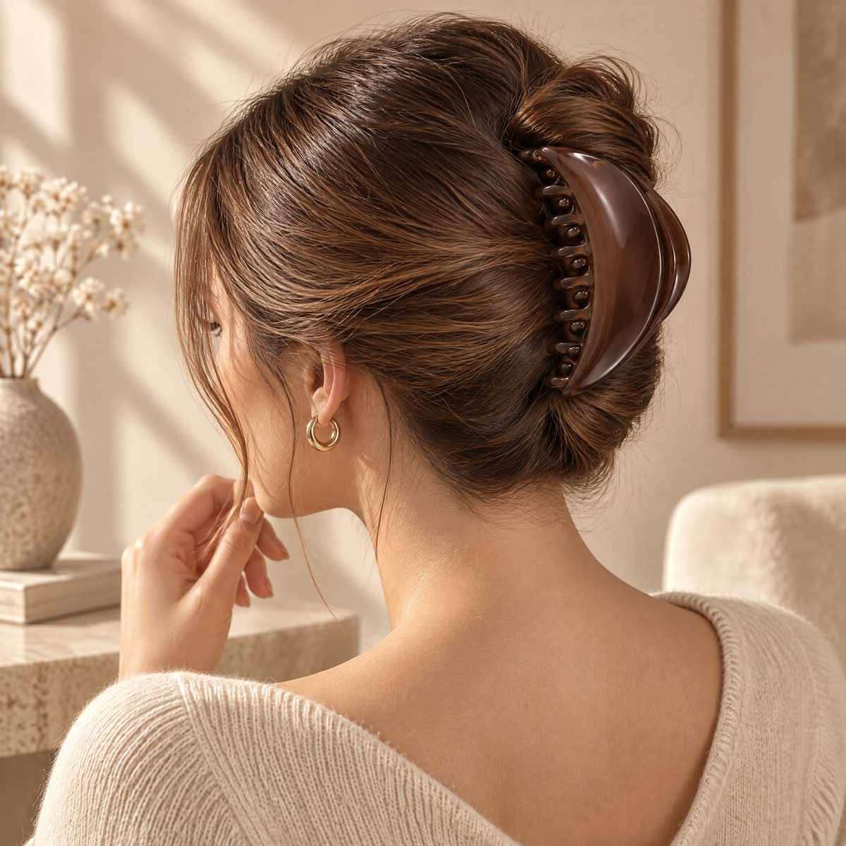 Meraldor™ Chocolate Brown Curved Claw Clip