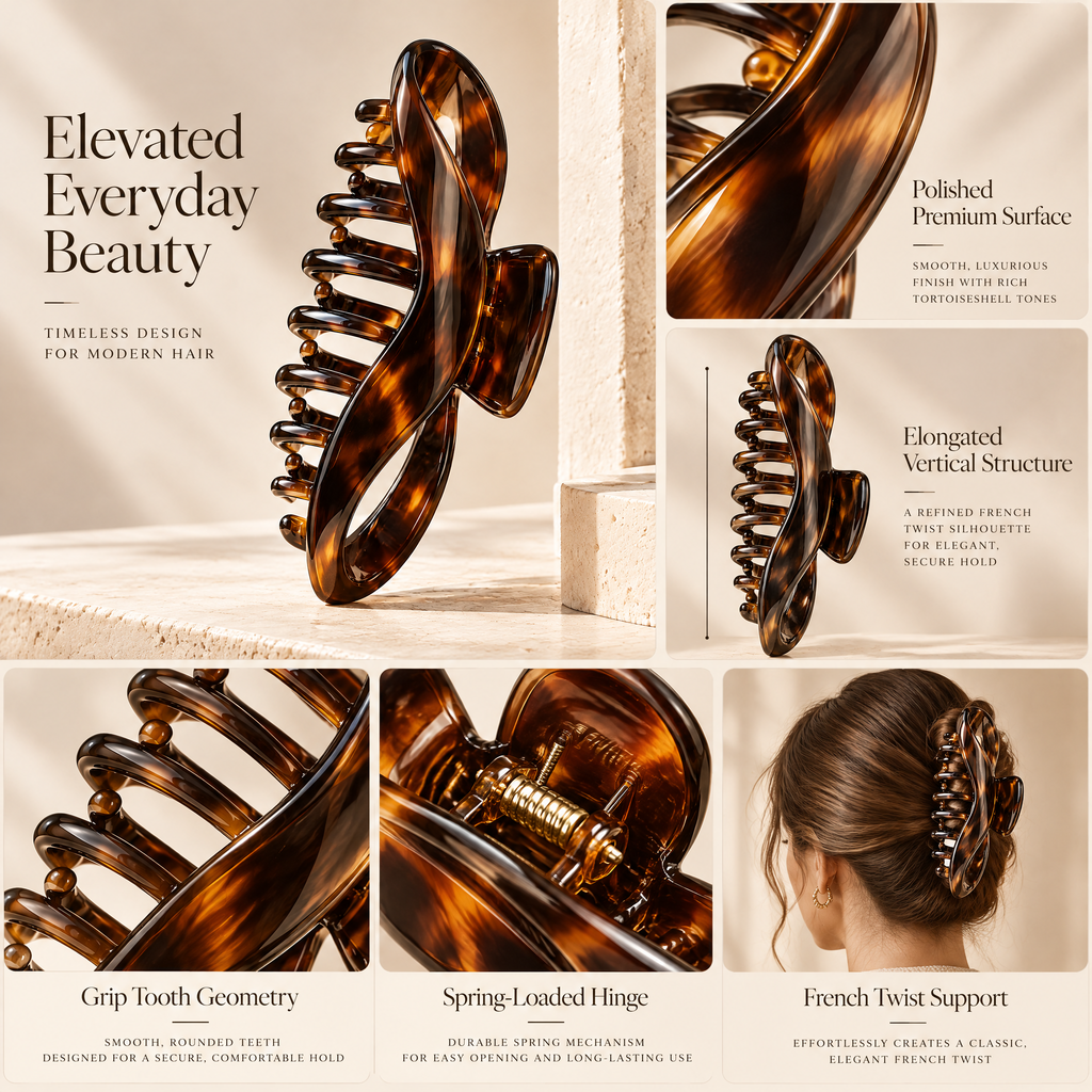 Meraldor™ Tortoiseshell Twist Claw Clip