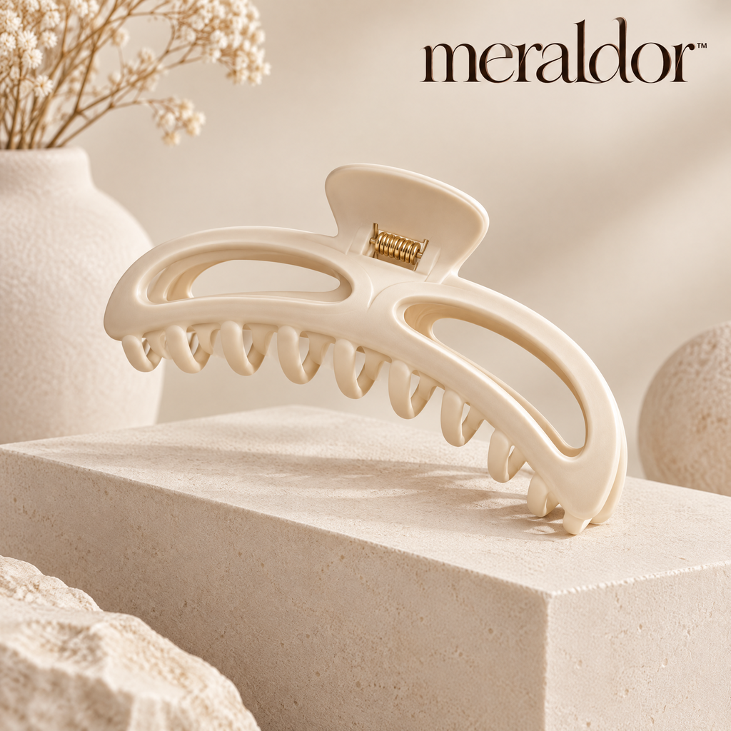 Meraldor™ Ivory Open-Frame Claw Clip