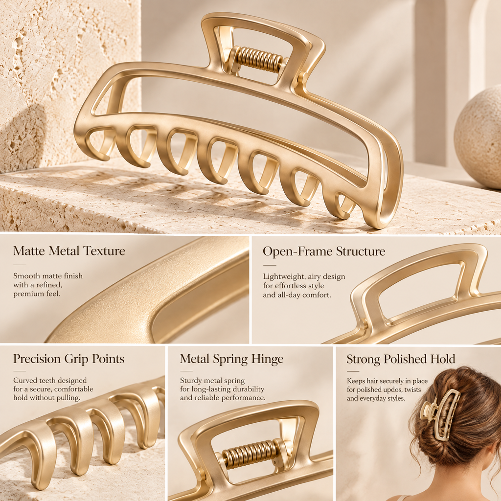 Meraldor™ Gold-Tone Open-Frame Claw Clip